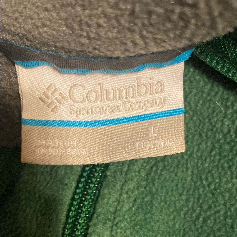 Columbia Jacket Green Gray Fleece Zip-Up - Picture 5 of 5
